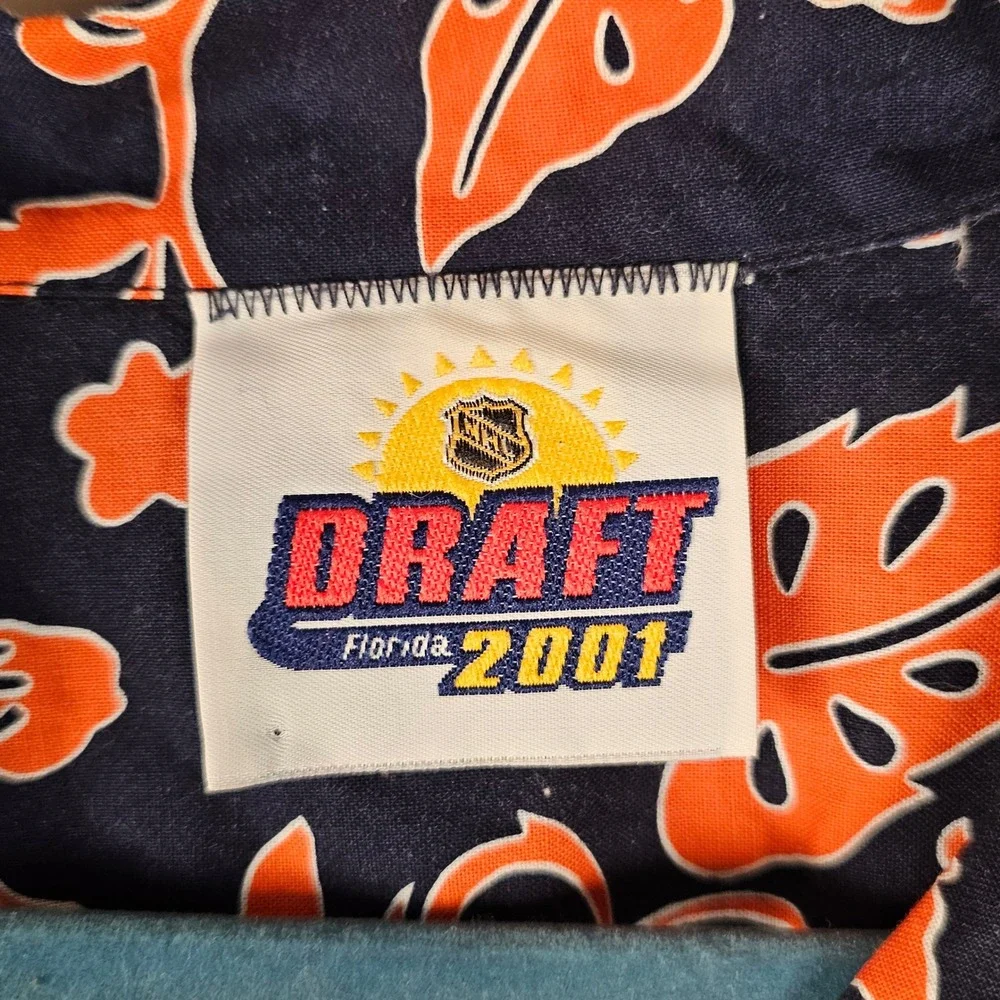 Vintage 2001 NHL Draft Florida Hawaiian Short Sleeve Button‎ Down Camp Shirt XXL